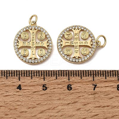Golden Tone Brass Micro Pave Cubic Zirconia Pendants KK-I658-30B-1