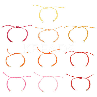 30Pcs 10 Styles Adjustable Waxed Polyester Cord Bracelet Making X1-AJEW-TAC00051-1