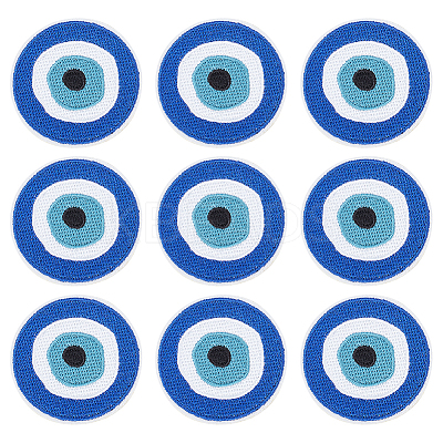 Evil Eye Pattern Cloth Computerized Embroidery Iron On/Sew On Patches PATC-WH0011-14-1