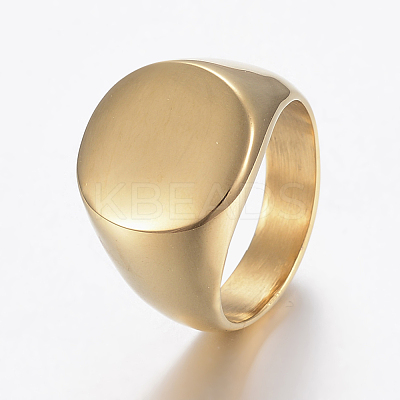 Ion Plating(IP) 304 Stainless Steel Finger Rings RJEW-H125-30G-1