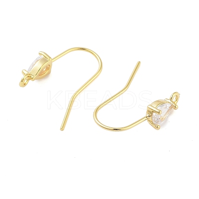 Brass Earring Hooks EJEW-B063-05G-04-1
