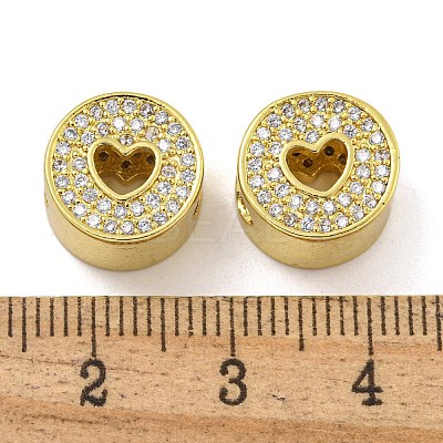 Rack Plating Brass Micro Pave Cubic Zirconia Beads KK-I718-36G-1