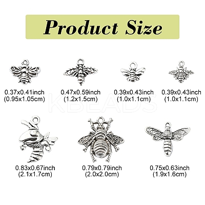 Bees Tibetan Styles Alloy Pendants for Jewelry Making Crafts FIND-YW0005-10-1