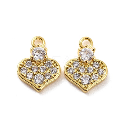Brass Micro Pave Cubic Zirconia Charms KK-E068-VF186-1