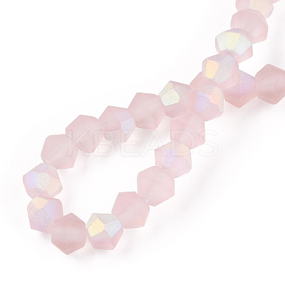 Imitate Austrian Crystal Bicone Frosted Glass Beads Strands EGLA-A039-T4mm-MB26-1