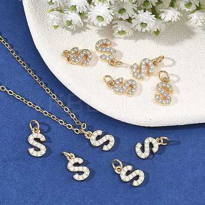 SHEGRACE Brass Micro Pave Clear Cubic Zirconia Pendants XGRQ29326-394G-S-1