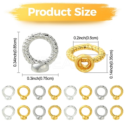 10Pcs Brass Ring Charm Connectors KK-YW0004-18G-1