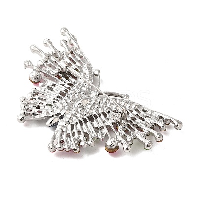Butterfly Alloy Colorful Rhinestone Brooch JEWB-R025-05-1