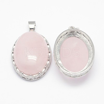 Natural Rose Quartz Pendants X-G-D851-03-1