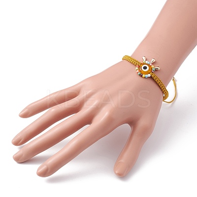 Big Evil Eye Braided Bead Bracelet BJEW-JB07109-02-1
