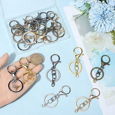 20Pcs 5 Colors Iron Keychain Clasps FIND-BBC0004-69-1