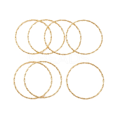 7Pcs PVD Vacuum Plating 304 Stainless Steel Textured Ring Bangles Set for Women BJEW-A011-13B-G-1