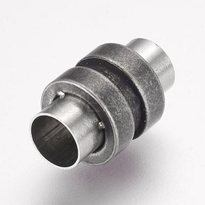 304 Stainless Steel Magnetic Clasps with Glue-in Ends STAS-F124-02B-1