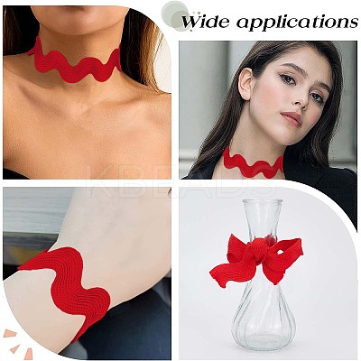 10 Yards Polyester Wavy Fringe Trim Ribbon OCOR-GF0002-49C-1