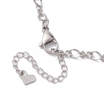 Flat Round Pearl with Bowknot Alloy Link Necklaces NJEW-JN04812-1