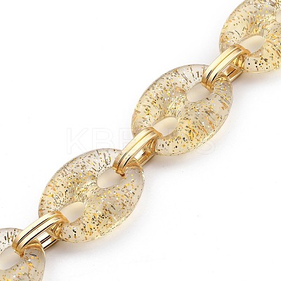 Handmade Aluminium & Transparent Acrylic Coffee Bean Chains AJEW-JB00726-1