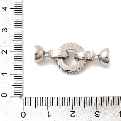 Brass Micro Pave Clear Cubic Zirconia Fold Over Clasps KK-U059-55P-1