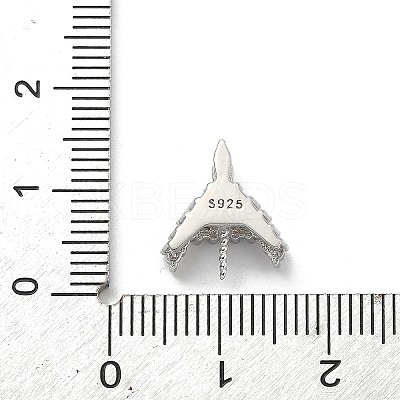 925 Sterling Silver Pave Clear Cubic Zirconia Crown Pendant Bails STER-P068-04P-1