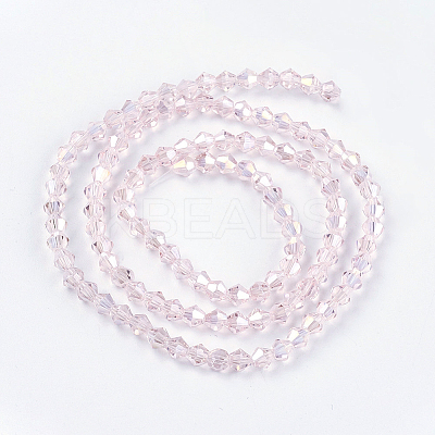 Transparent Electroplate Glass Beads Strands EGLA-A039-T4mm-B26-1