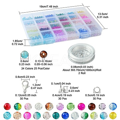 DIY Round Glass Bracelets Making Kits DIY-FS0006-20-1