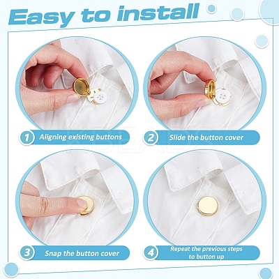 Flat Round Brass Button Covers Settings KK-WH0079-193A-KCG-1