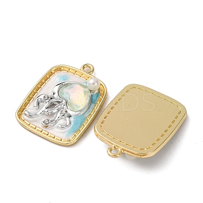 Light Gold Tone Alloy Enamel Pendants ENAM-B028-37KCG-02B-1