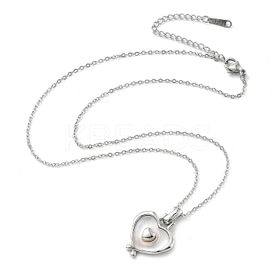 Heart 304 Stainless Steel Cat Eye Pendant Necklaces for Women LS-NJEW-D288-06P-1