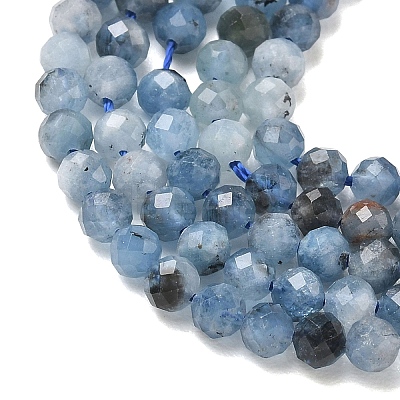 Natural Devil Blue Aquamarine Beads Strands G-P629-A02-03-1