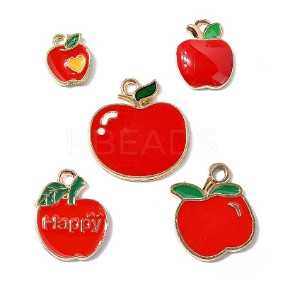 30Pcs 5 Styles Alloy Enamel Pendants ENAM-CJ0006-39-1