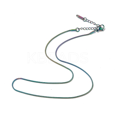 Ion Plating(IP) 304 Stainless Steel Round Snake Chain Necklace for Men Women NJEW-K245-016D-1