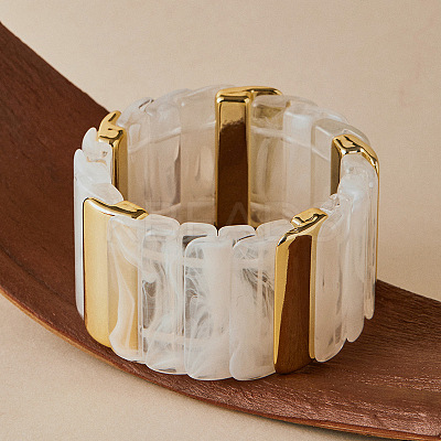 Boho Acrylic Tile Stretch Bracelets WG79D38-01-1