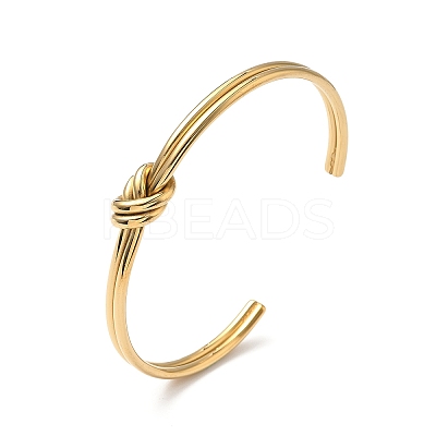 304 Stainless Steel Cuff Bracelets for Women BJEW-Z134-04G-1