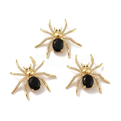 Brass Micro Pave Cubic Zirconia Pendants X-KK-B059-08G-1