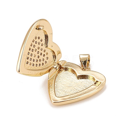 Brass Micro Pave Cubic Zirconia Locket Pendants LS-KK-A161-47G-1