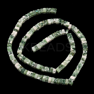 Natural Green Spot Jasper Beads Strands G-A280-C14-01-1