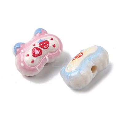 Embossed Opaque Acrylic Beads OACR-Z039-07-1