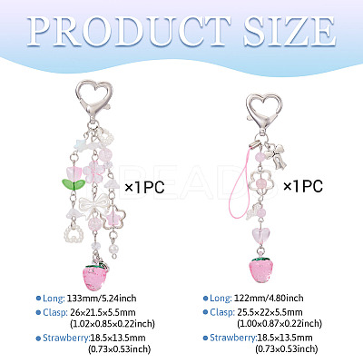 2Pcs 2 Stryles Lampwork and Acrylic Pendant Decorations HJEW-TA0001-36-1