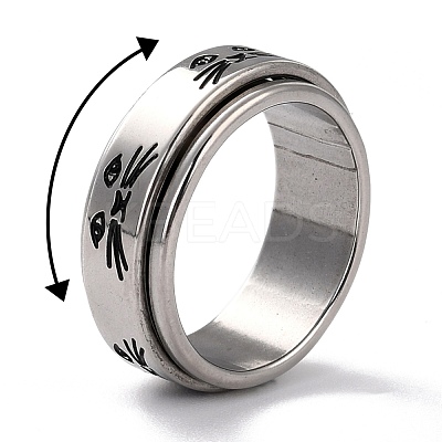 Non-Tarnish 203 Stainless Steel Rotating Spinner Fidget Band Rings for Anxiety Stress Relief RJEW-G118-05P-1