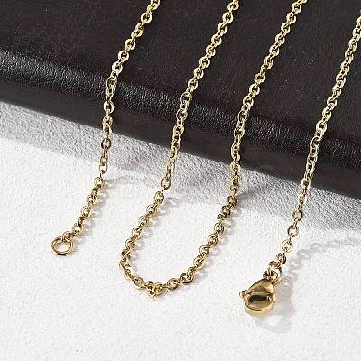 304 Stainless Steel Cable Chain Necklace Making STAS-P045-05G-1