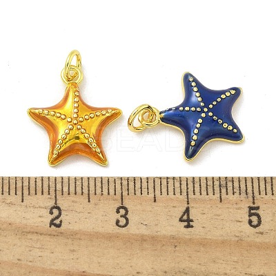 Brass Enamel Pendants KK-U044-14G-1