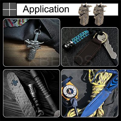 Outdoor EDC Tool Brass Parachute Rope European Beads KK-WH0081-45AB-1