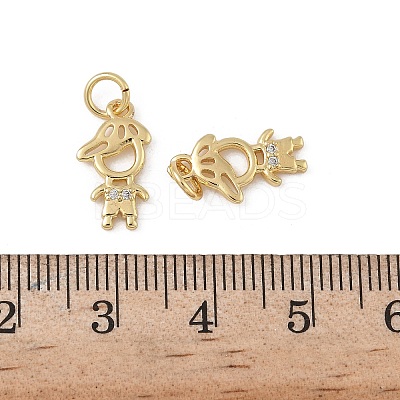 Brass Micro Pave Cubic Zirconia Pendants KK-L243-12G-02-1