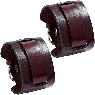 Vintage Punk Rock Style Wide Leather Cord Wristband Bracelets for Unisex BJEW-WH20007-07B-1