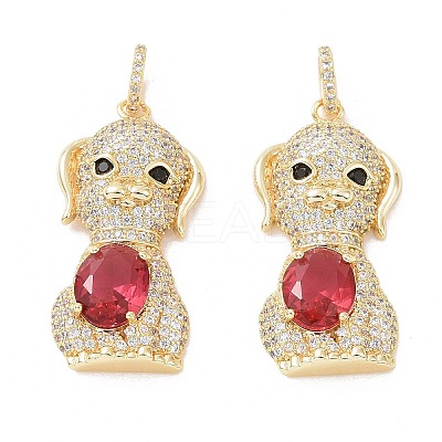 Brass Micro Pave Cubic Zirconia Pendants ZIRC-I063-35G-1