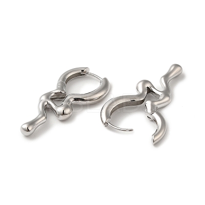 Rack Plating Brass Melting Drop Hoop Earrings for Women EJEW-Z019-19P-1