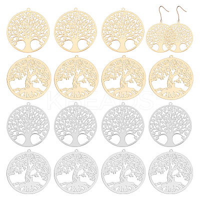 30Pcs 5 Style Rack Plating Brass Filigree Pendants KKC-AR0001-02-1