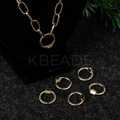 Brass Screw Carabiner Lock Charms KK-T047-06-1