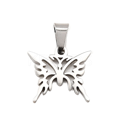 Butterfly 304 Stainless Steel Pendants STAS-M121-12P-1