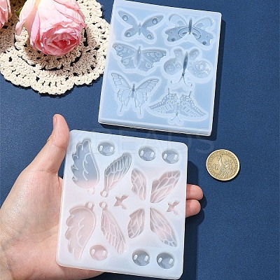 DIY Butterfly Pendant Silicone Molds for DIY Earring Making DIY-YW0009-84-1