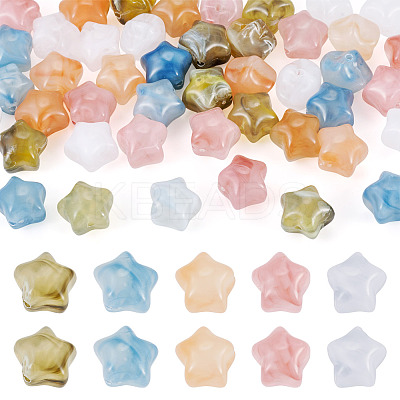 40Pcs 4 Colors Opaque Resin Beads RESI-TA0005-46-1